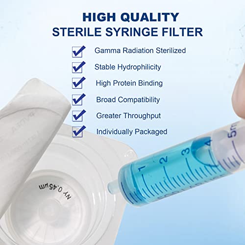 Image of Sterile Syringe Filter Nylon Hydrophilic Filtration 0.22 um Pore Size, 25 mm Membrane Diameter Sterile Nylon Membrane Individually Packed 20 /pk by Labfil