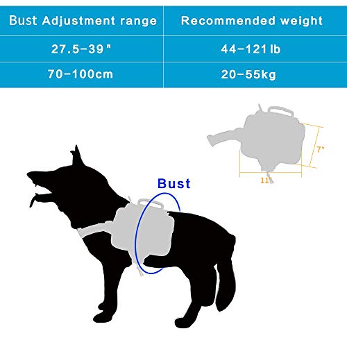 Excellent Elite Spanker Dog Pack Hound Dog Saddle Bag Backpack For Travel Camping Hiking Medium & Large Dog With 2 Capacious Side Pockets(Rgn) #TOP1