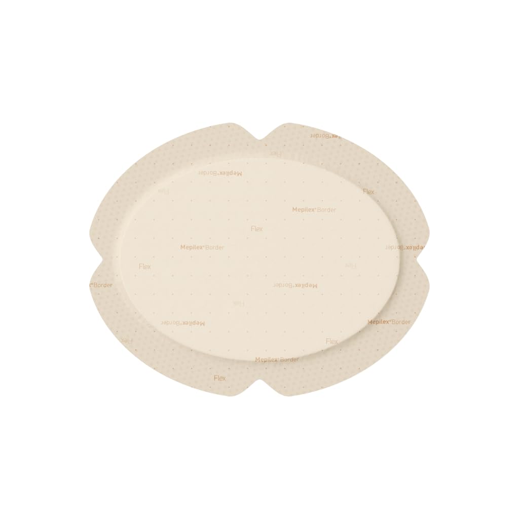 Mepilex Border Flex Oval 15x19cm, Silikonbeschichteter shaumverband, 5-pack