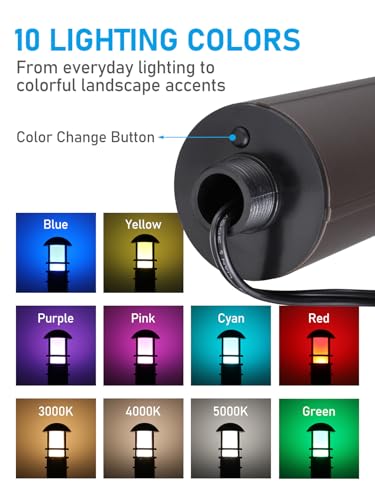 Image of LEONLITE 8-Pack RGBCW Low Voltage Landscape Pathway Lights, 3W, CRI90