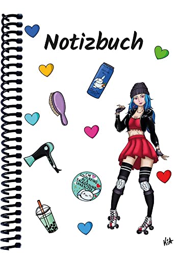 Carnet A5 Manga Enora blanc ligné pour notes et croquis