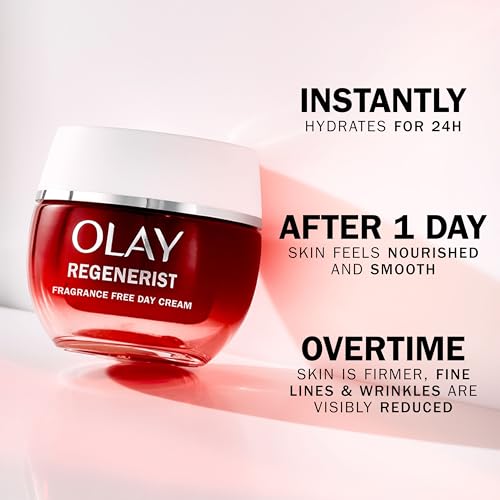 Olay Regenerist Day Face Cream, Anti-Wrinkle + Active Firming Skincare Moisturiser, Anti-Ageing Niacinamide and Peptides, Renews, Firms and Hydrates, Non-greasy, Fragrance Free 50ml - Image 5