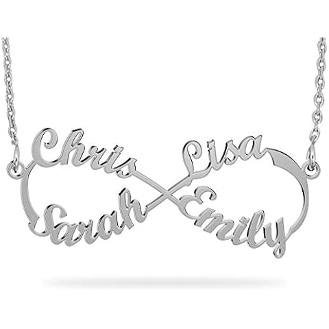 JOELLE JEWELRY Eternal Infinity Sterling Silver Personalized Name Necklace Custom Made Any Name Pendant Necklace Cover