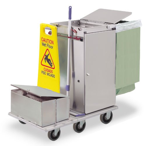 Royce Rolls Stainless Steel Mini Folding Microfiber Housekeeping Cleaning Cart - #F30-LST2E