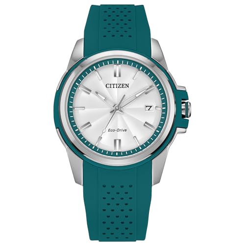 Montre Eco-Drive femme CITIZEN FE1261-06A acier inoxydable bracelet silicone bleu