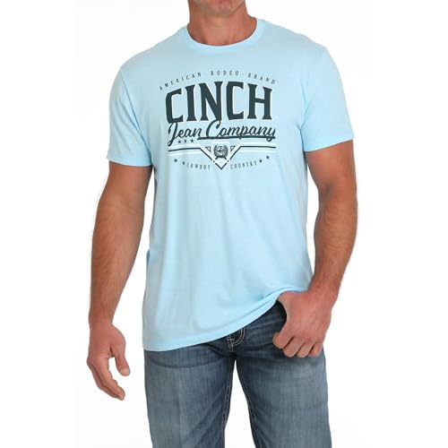 Cinch Mens Jean Logo Light Blue Tshirt - Main Image