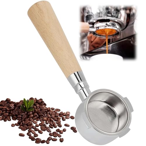 alouweekuky Portafiltro sin fondo 51mm, 3 Orejas Portafiltro Compatible con DeLonghi Dedica EC680/EC685/EC785/EC820/EC850/EC860, Tamiz de Acero Inoxidable