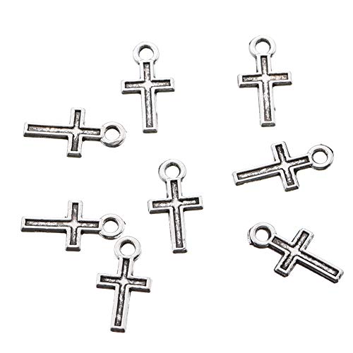 360Pcs Silver Plated Peace Cross Charms Pendants Jewelry Making Diy Charm Crafts Handmade 16X9Mm (360Mix Color) #TOP5