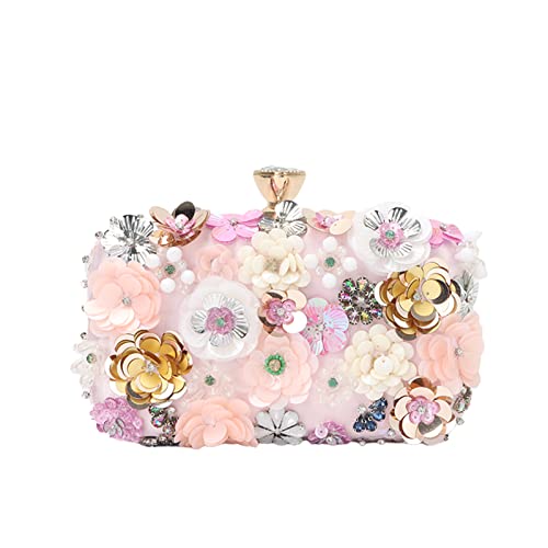 Lanpet Flower Evening Clutch with Chain Strap