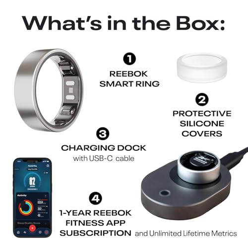 Reebok Smart Ring for Women or Men - Shiny Gold, Size 8 Fitness Ring - The Next Generation of Wearable Technology - Fitness and Sleep Tracker - Monitors Wellbeing and Recovery - Image 7