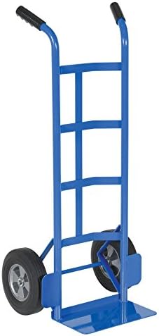 Vestil DHHT-500S-HR Steel Hand Truck with Dual Handle,Hard Rubber Wheels, 500 lbs Load Capacity, 44-1/2" Height, 21" Width X 17-1/2" Depth
