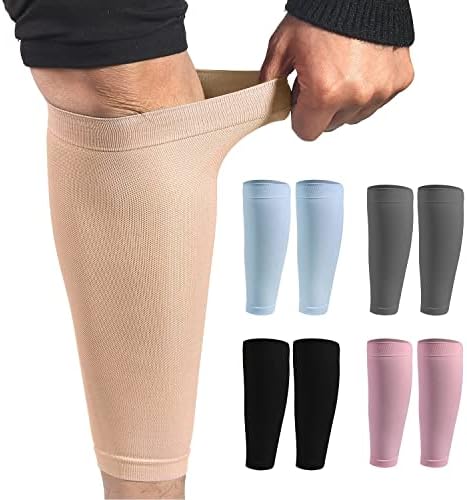 Calf Compression Sleeves, Relief Calf Pain, Calf Support Leg for Recovery, Varicose Veins, Shin Splint, Running, Cycling, Sports Men Women (Skin,3XL)