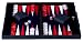 Engelhart-250561 – Backgammon 18 Zoll (46,7 cm) Luxus Koffer Kunstleder Rot & Weiß – Intarsienbrett – Offen 56,4 × 46,7 cm – Rote/Weiße Steine – Würfel & Becher – Klassisches Brettspiel