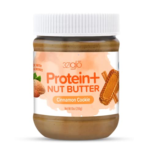 321Glō Protein+ Nut Butter Spreads - Keto Cashew And Almond Butter - Organic Guilt-Free Snack - Smooth And Creamy Frosting - Low Sugar And Low Carb Alternative Peanut Butter - Cinnamon Cookie, 10 Oz #TOP22