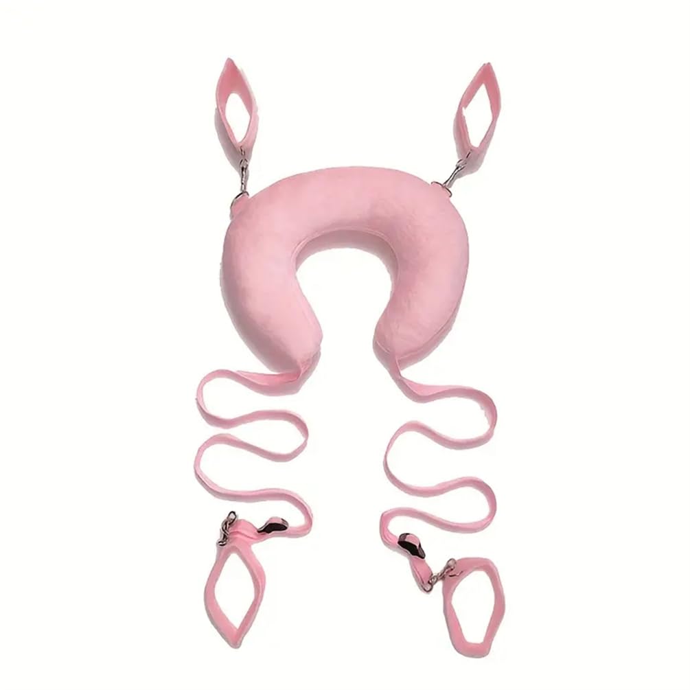 1 set di cuscini da letto regolabili in morbido peluche per separare le cinghie delle cosce, cinghie delle gambe regolabili a forma di U
