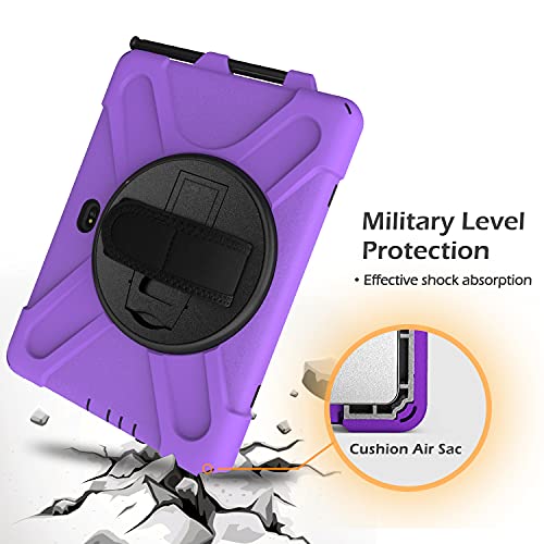 Étui robuste Samsung Galaxy Tab Active 4 Pro violet avec sangle et support