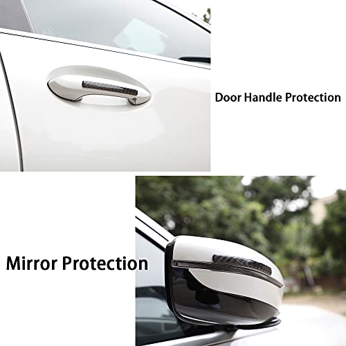 Image of Anti-Scratch Protector Trim,Carbon Fiber Emblem Door Open Rearview Mirror Shell Protector Side Mark Stickers Decals Badge Labeling Sports Decoration Lossless Installtion Accessories 4 Packs