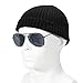 ZLYC Men Winter Knit Fisherman Beanie Hat Fashion Warm Daily Skull Cap (Solid Black)