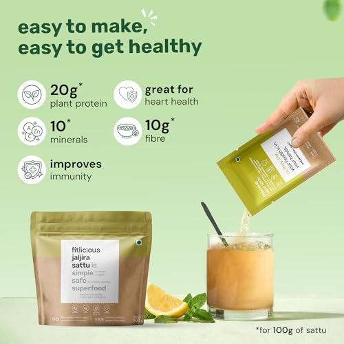Image of fitlicious Assorted Sattu Powder | Bihari Chana Sattu | Natural & Organic | Gluten-Free, Non-GMO | High Protein & Fiber | Instant PremiX | Healthy Drink For All Ages | Pack Of 20 X 40g Sachets