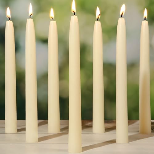 9 in Beeswax Taper Candles,6 Pack Dripless Pure White Beeswax Candle Sticks,10 Hours Long Burning Natural Bees Wax Candles for Home,Unscented Smokeless Tapered Candlesticks for Dinner