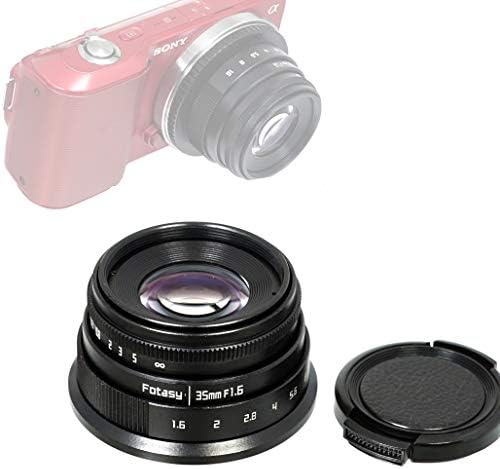 Fotasy 35mm F1.6 Large Aperture Manual Prime Lens APS-C for E-Mount, 35 mm 1.6 Multi Coated Lense, Compatible with Sony E Mount Camera a3000 a3500 a5000 a5100 a6000 a6300 a6400 a6500 a6600 ZV-E10