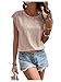 SweatyRocks Women's Round Neck Glitter Sequins Shirts Top Casual Cap Sleeve Party Tee Tops Champagne M