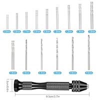 Linkstyle 31 Stück Handbohrer Set, Mini Bohrmaschine Pin Vise mit 30 Precision Micro Handbohr Spiralbohrer 0.5-3mm for Hand Drill DIY Holz Schmuck Anhänger Herstellung – Ansicht 2