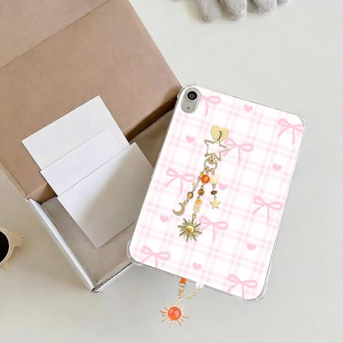 4 Pcs Kindle Charms Chain Solar System Kindle Charm Set with USB C Dust Plug, Charms Accessories for E-Reader/Phone/Paper White, Cute Chains Dust Plug Charm Keychain for Readers Booklovers Women Men (Orange)