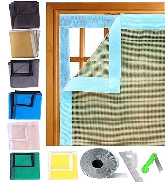 UR LITTLE SHOP 47 X 71 Inch_4 X 6 Ft_120 X 180 Cm_Stitched Fiber Glass Mosquito Net for Windows_200 GSM_Ivory Color_Ready to Install Handy Mesh with Self Adhesive Hook Tape and Cutter DHPMCR12 (B0CRF4HKGX) Amazon Price History, Amazon Price Tracker
