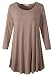 LARACE Women 3/4 Sleeve Tunic Top Loose Fit Flare T-Shirt(L, Khaki)