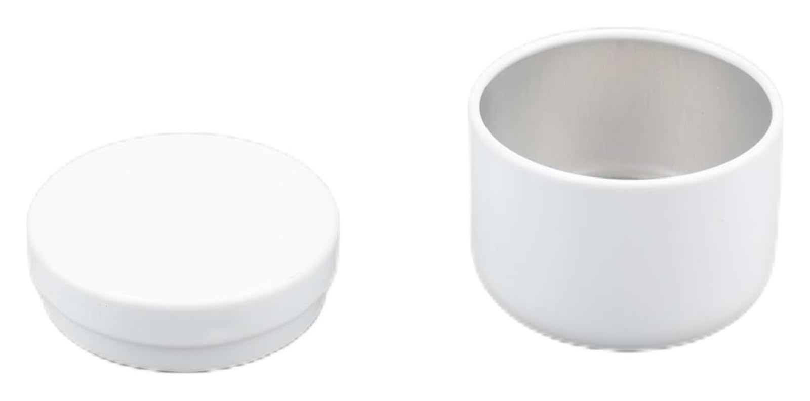 Słoiki na próbki, słoiki kosmetyczne 50 ml aluminiowe słoiki na próbki kosmetyków, opakowanie 20 sztuk, wielokolorowe, z 5 szpatułkami i 20 etykietami(White)
