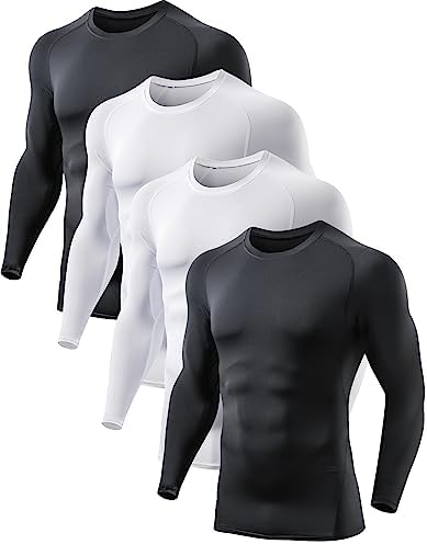 TELALEO Men's Compression Shirt Long Sleeve T Shirt Undershirt Baselayer
