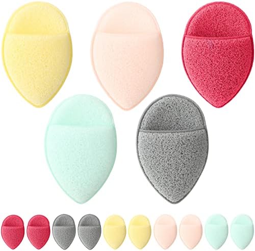 10 Pcs Face Sponges for Cleansing Daily Exfoliating Face Scrubber Facial Sponges for Washing Face Fingers Glove Face Wash Sponges Scrub Exfoliating Face Pads Reusable Makeup Remover for Pore Blackhead