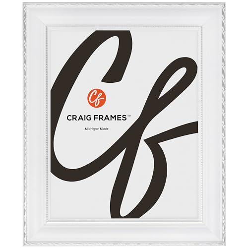 Craig Frames Victoria, 14x25 Picture Frame, Ornate White and Silver