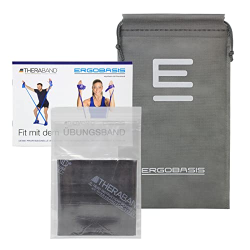 Thera-Band - Banda elástica para entrenamiento, 2,5 m - incluye libro de ejercicios original de 24 páginas - producto Thera-Band original , Schwarz / Spezial Stark Cover