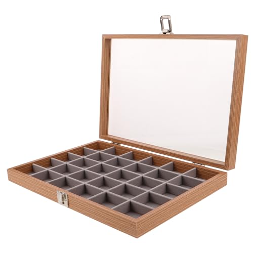 PRETYZOOM Caja de Madera Beige para Colección