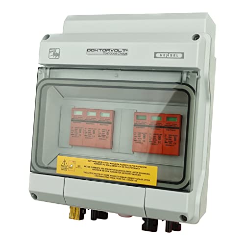 Solar Anschlusskasten PV DC 1000V T1 T2 40kA 2-Strings IP65 4mm Connector Doktorvolt 4593 Cover