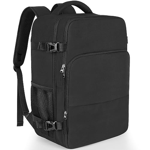 Travel Backpack for Men Women, Black Carry On Backpack Airline Approved, TSA 16” Laptop Backpack, Lightweight Rucksack with Multi-Pocket for Hiking Weekender Gym Casual Daypack College Work Bag Travel Backpack for Men Women, Black Carry On Backpack Airline Approved, TSA 16” Laptop Backpack, Lightweight Rucksack with Multi-Pocket for Hiking Weekender Gym Casual Daypack College Work Bag