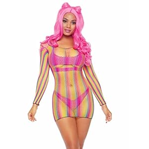 Very Sexy Lingerie Rainbow Fishnet mini-jurk, 200 g