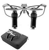 REEHUT 48°Ergonomic Ergo Loupes Flip Up Binocular Loupes PD Adjustable Working Distance 350-450mm Surgical Magnifying Glasses Magnification Optional (6.0X Magnification)