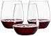 24 Plastic Wine Glasses | Stemless Wine Cups - 20 ounce Clear Plastic Unbreakable Wine Glasses Disposable Reusable Shatterproof