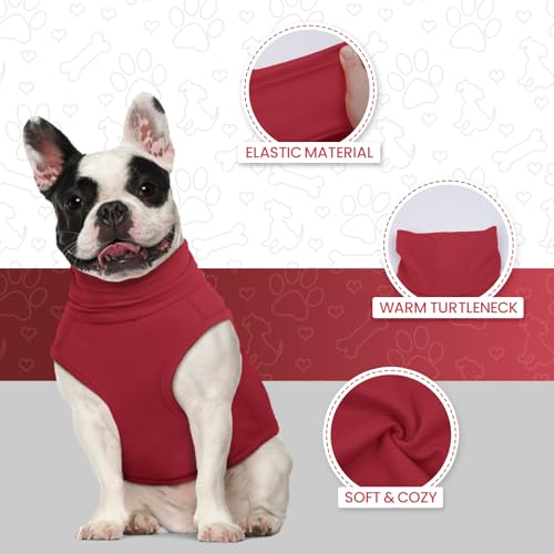 ROZKITCH-Dog-Sweaters-Soft-Fleece-Pullover-Sweatshirt-Pajamas-Turtleneck-Warm-Pet-Cold-Weather-Jacket-Stretchy-Vest-Jumpsuit-Apparel-Outfit-Clothes-for-Small-Medium-Large-Dogs-Walking-Sleep-Red-XL ROZKITCH Dog Sweaters Soft Fleece Pullover Sweatshirt Pajamas Turtleneck Warm Pet Cold Weather Jacket Stretchy Vest Jumpsuit Apparel Outfit Clothes for Small Medium Large Dogs Walking Sleep Red XL
