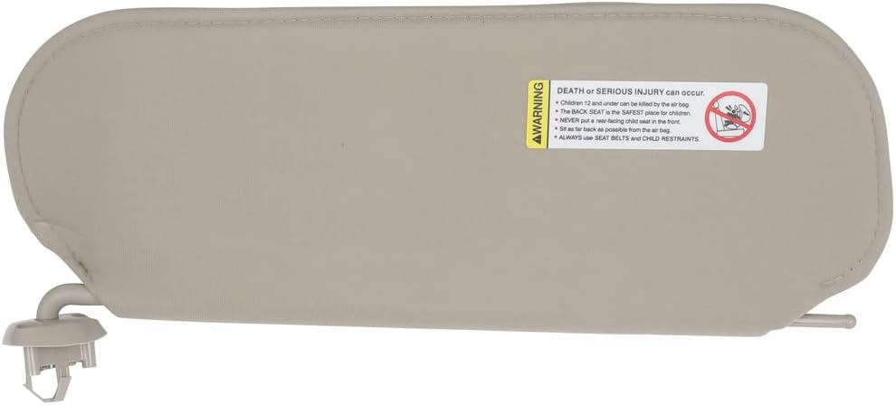 Left Driver Side Sun Visor Fit for 2003 2004 2005 2006 2007 2008 2009 2010 2011 2012 2013 2014 2015 2016 2017 2018 2019 for Chevrolet GMC Beige Without Sunroof