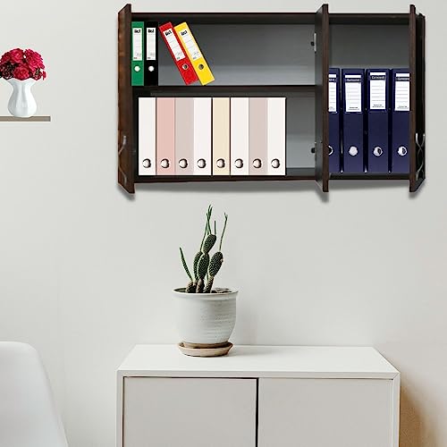 Image of SPECIALITY PANELS Door Multipurpose Storage Cabinet & Adjustable Shelf | Space Organizer | Termites Resistance | Wall Mounted for Office, Kitchen Finish (Redica Walnut, Door 3)
