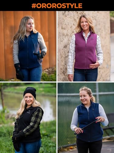 ororo upgraded women39s heated fleece vest with heated collar and battery lightweight heating vest fleece