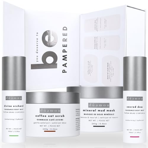 dûamou IV01 Gift Set For Women - Luxury Rejuvenating Pampering Self-care Skincare Set | Premium Gift Box with 4 Full-Size Products, Perfect Gifts for Women