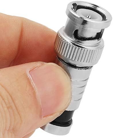 BNC Compression Male Connector, 10 Pcs FR Coaxial Q9 Adapter for Signal Transmission in RG59 CCTV Systems