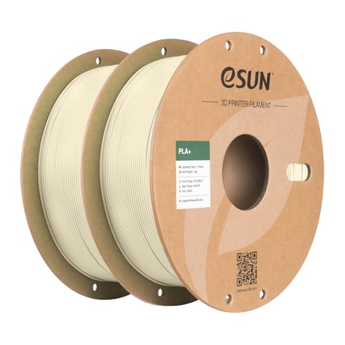 eSUN PLA+ Filament 1.75mm, 3D Printer Filament Dimensional Accuracy +/- 0.03mm, 1kg Cardboard Spool(2.2lbs) 3D Printing Filament, Fits for Most FDM 3D Printers(2 Pack Bone White)