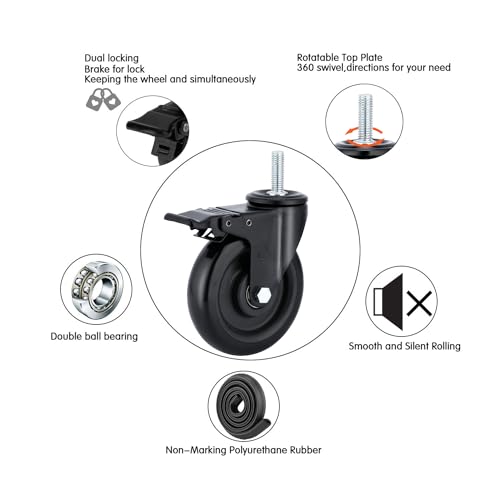 YOOGAA Rodízios de Haste de 5