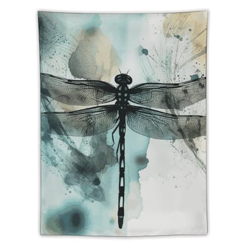 Tapisserie libellule contre les murs vides grand tissu mural 152x203 cm